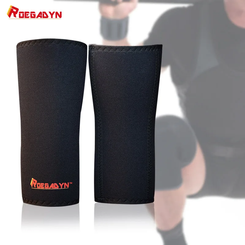 ROEGADYN 7MM Weightlifting Knee Sleeves CR Neoprene Stiff Knee Pads Liftweighting Compression Hourglass Knee Sleeves For Fitness