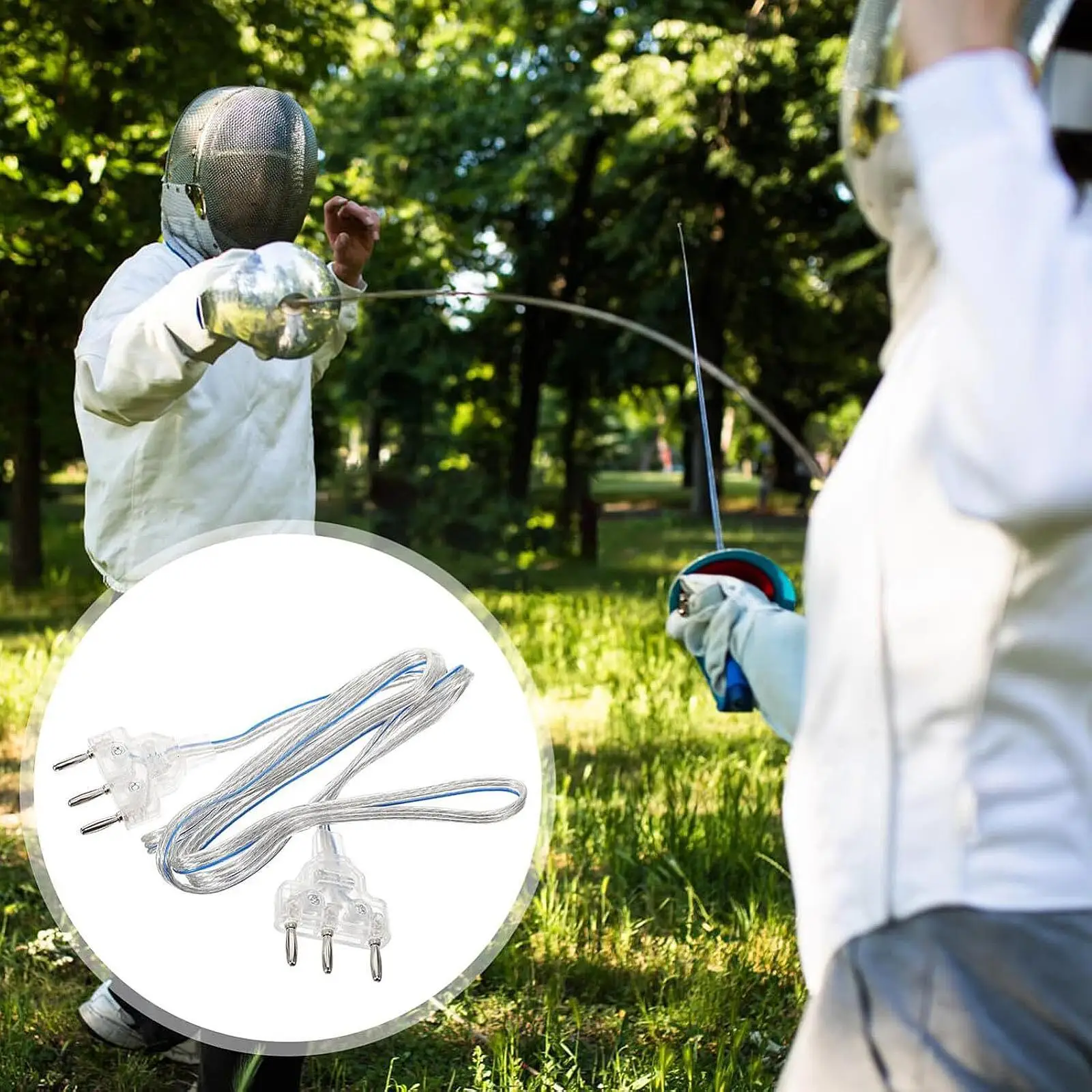 Fencing Body Cord Stainless Steel Connecting Wire Conductive Wire Fencing Hand Line for Practice Training Enthusiasts Epee