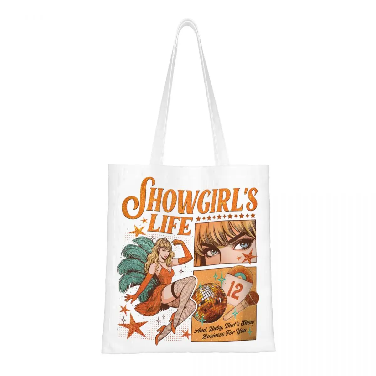 

Холщовая большая сумка The Life Of A Showgirl, многоразовые модные сумки уникального дизайна для женщин и мужчин