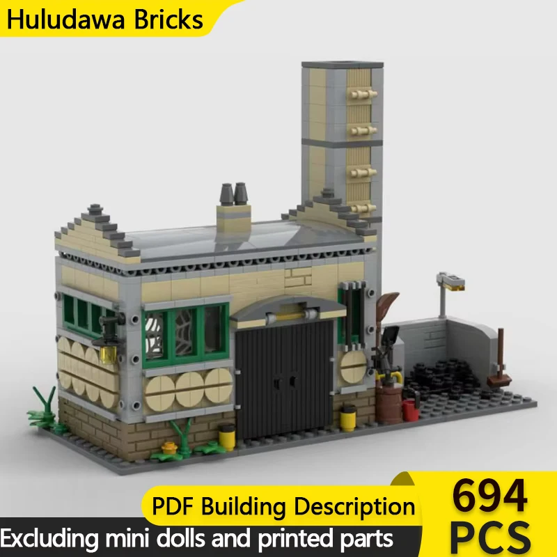 Street View Model MOC Building Bricks Plant Workshop Railway Depot Modular Technology Gifts Holiday Assemble Children Toys Suit