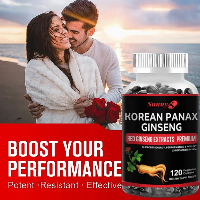 Korean Red Ginseng Extract Supplement for Enhanced Energy, Memory and Performance - for Men and Women