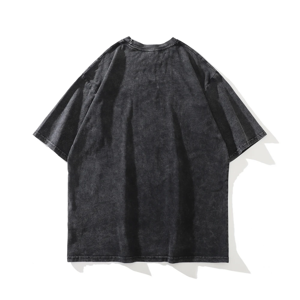 Hip Hop Tshirt Streetwear Men Skeleton Skull Printed Distressed T Shirt 2022 Summer Harajuku Oversize Washed T-Shirt Top Tees
