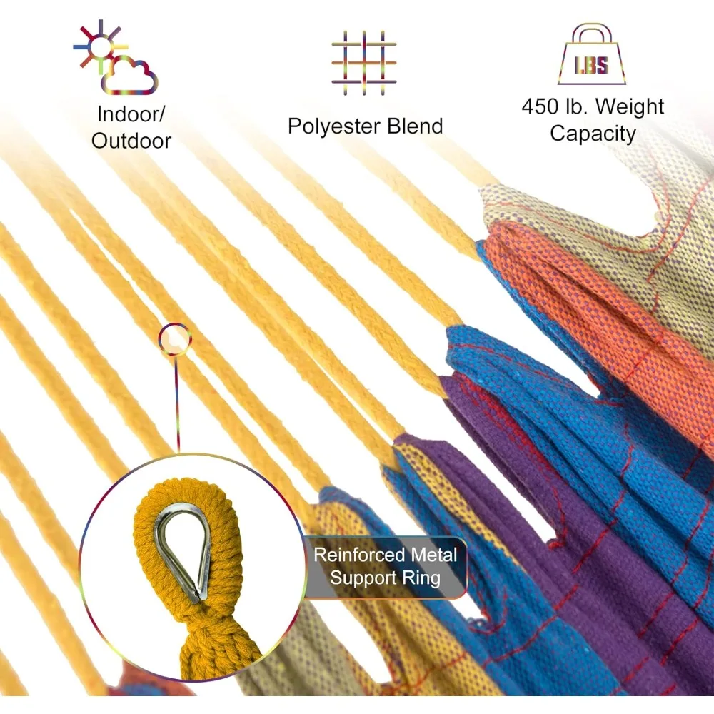 أرجوحة مزدوجة متينة مع حامل متضمن حامل فولاذي بسعة 450 رطل، وحقيبة حمل ممتازة وشعاعين توازن مضاد للدوران #4