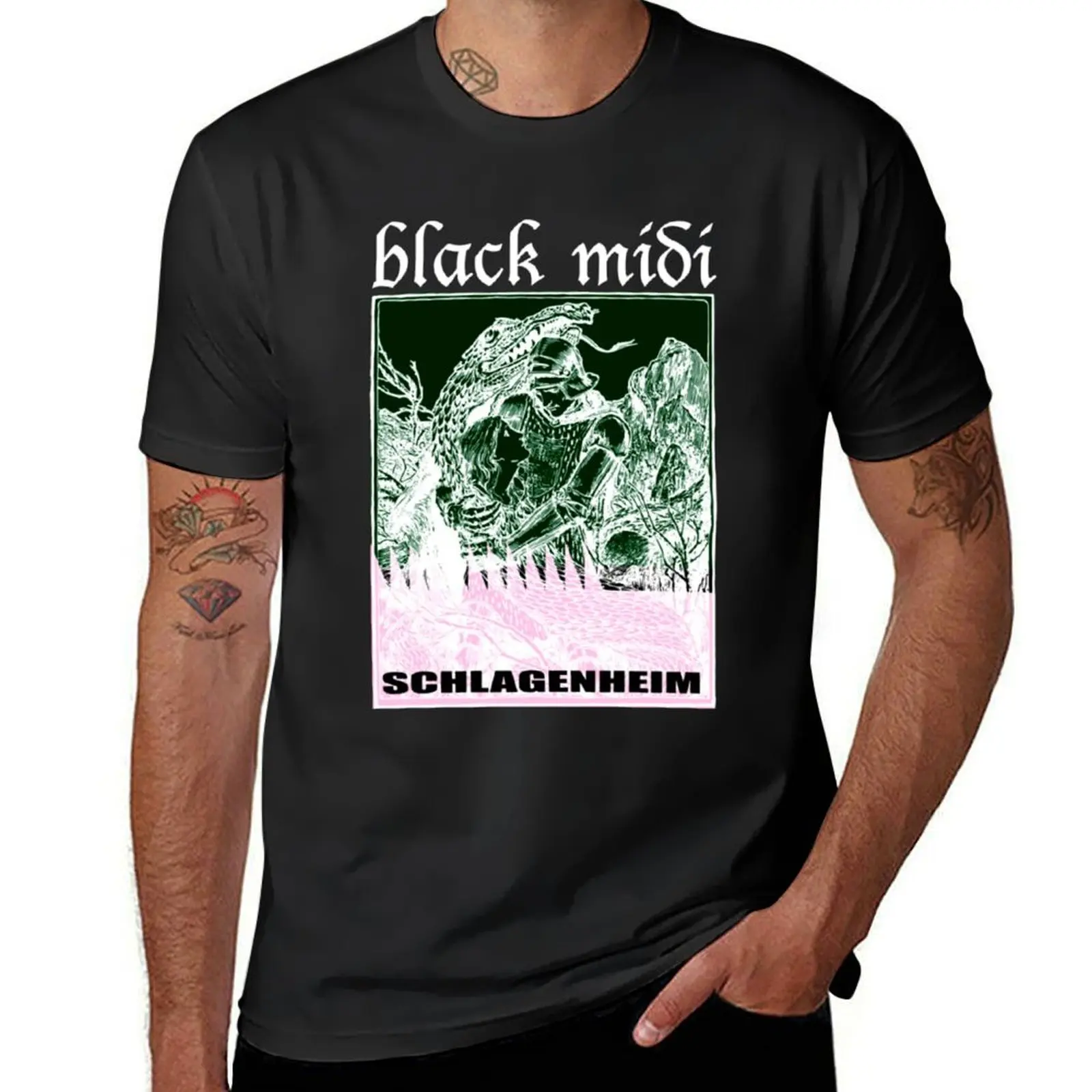 Black Midi Schlagenheim T-Shirt anime blanks plus sizes mens graphic t-shirts big and tall