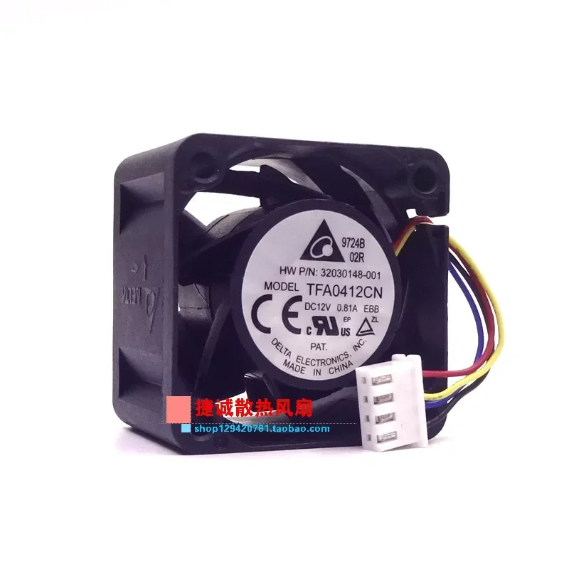 for TFA0412CN Delta 4028 12V 0.81A 4-wire PWM Speed Regulation High-Performance 4CM Cooling Fan