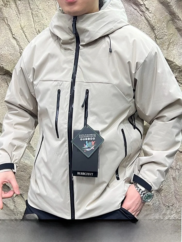

Outdoor Men's Winter Jaet Sv Series Underarm Glued Zipper Water-Resistant Warm Cotton Coat Youth Casual Stand Fit Hooded