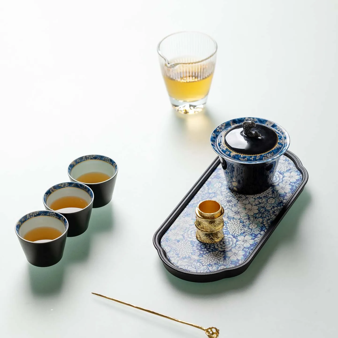 Fufan Ceramics Handmade Butterfly Flower Cover Bowl Tea Cup Business Gift Set Home Kung Fu Tea Set Souvenir Gift Tea Ceremony