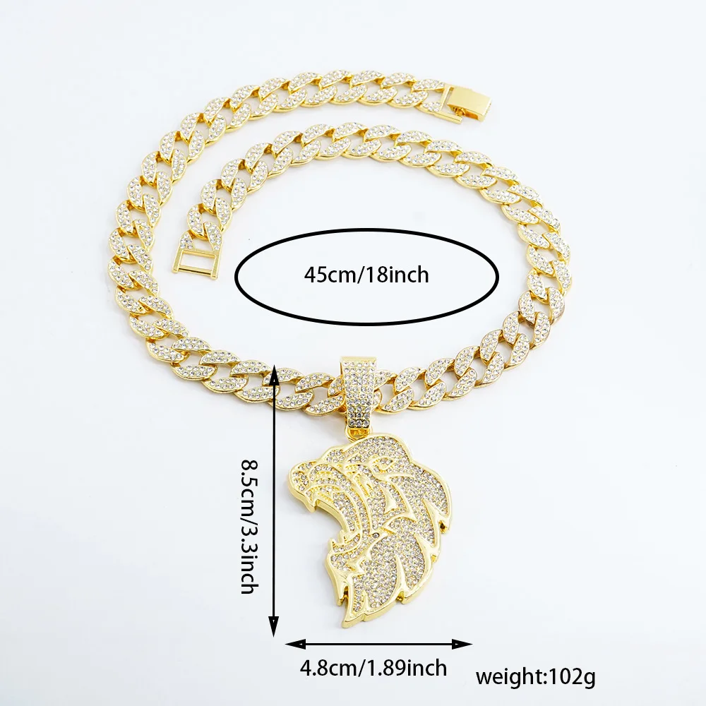DIY accessories Hip-hop cross-border hot-selling new Lion King leo pendant necklace, European and American personalized fashion
