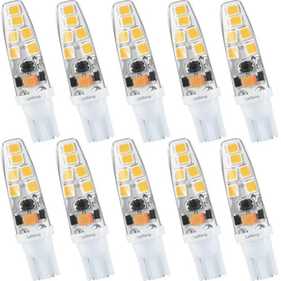 

15watt T10 Wedge Base Led Light Bulb 2W 180lm, 3000K Warm White, ac/dc12V for Outdoor Landscape RV Camper Marine Boat Dome Ligh