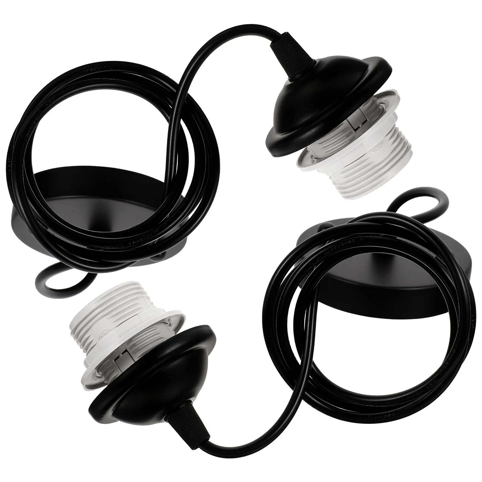 2 قطعة E27 حامل مصباح السقف مقبس معدني كابل قابل للتعديل مزرعة قلادة قاعدة مصابيح E27 حامل مصباح الموضوع