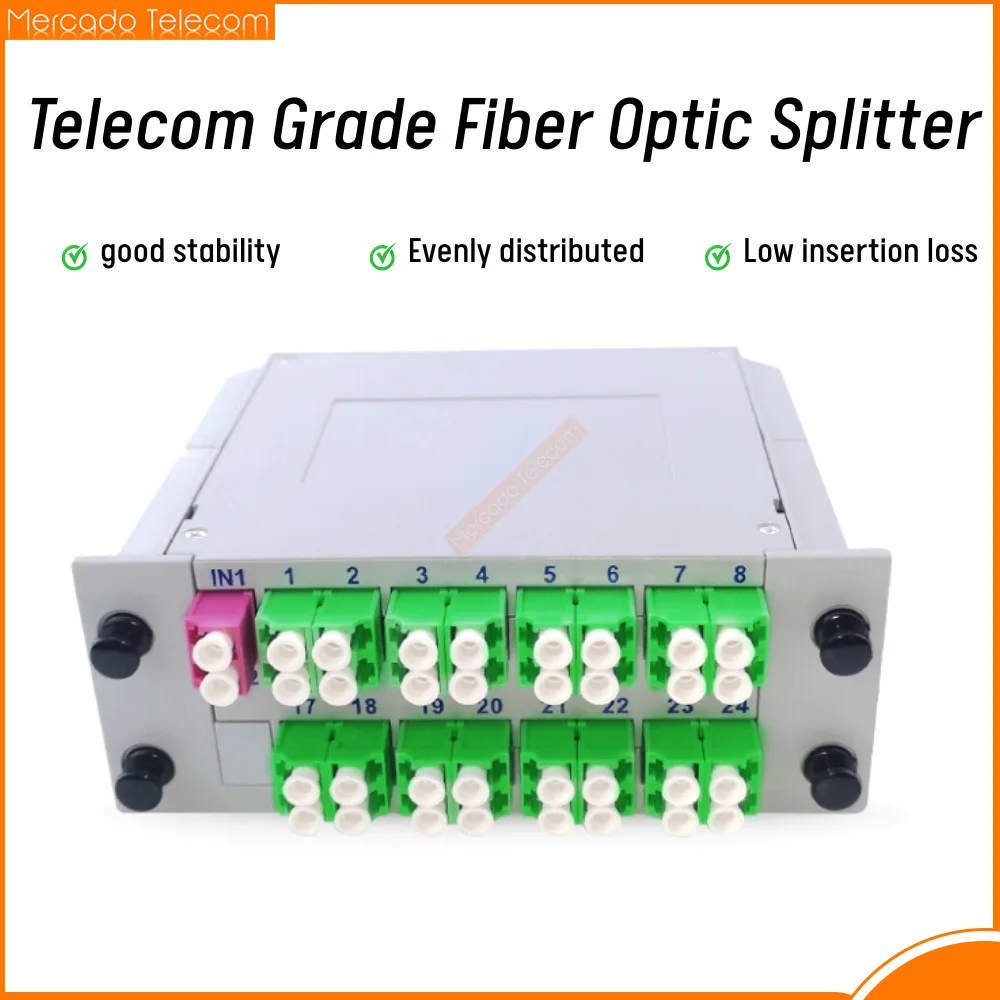 LC APC PLC 2x32 Fiber Optic Splitter Box Cassette Card Inserting PLC Splitter FTTH Fiber Optical Coupler Splitter