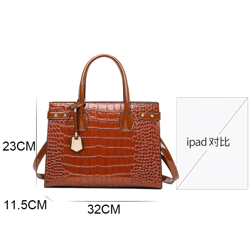 Genuine Brand Leather Women Messenger Bags Crocodile Female Crossbody Shoulder Hand Bags 2023 High Quality Ladies Handbags Bolsa