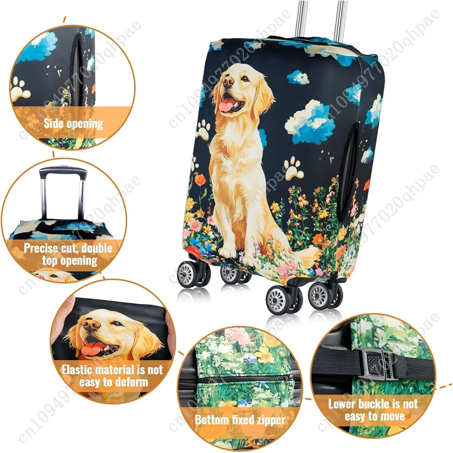Travel Luggage Cover, Anti-Scratch Dog Suitcase Protector, Elastic Washable Suitcase Cover, Personalized Baggage Covers(style 2)