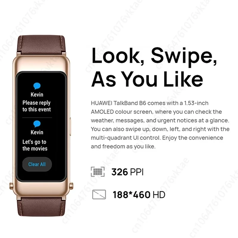 هواوي TalkBand B6 الذكية معصمه بلوتوث 5.2 1.53 بوصة AMOLED شاشة كيرين A1 المعالج دعوة سماعة نقاش الفرقة