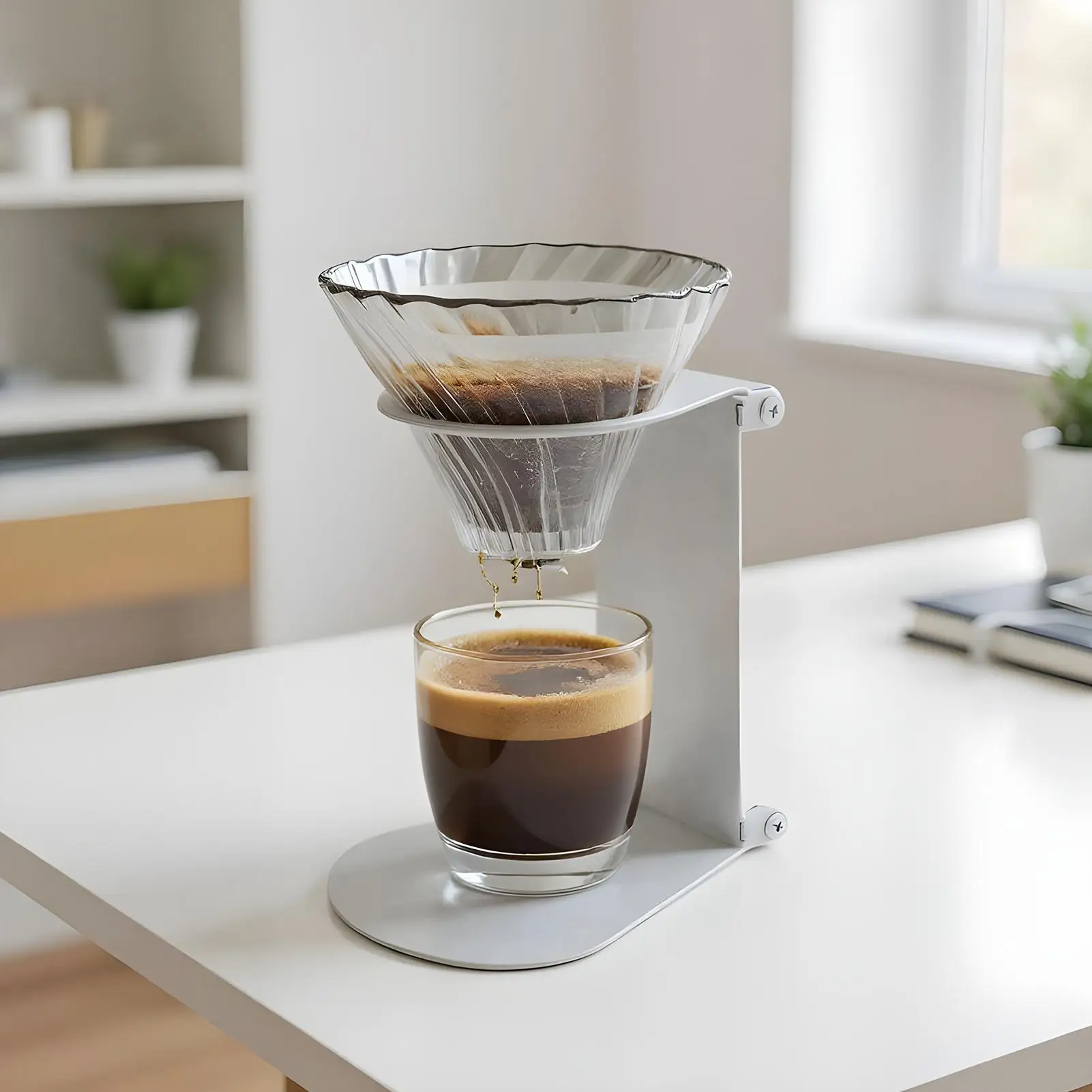 Stainless Steel Coffee Drip Holder Metal Pour Over Dripper Stand Espresso Coffee Machine Support Stand Cone Coffee Dripper Rack