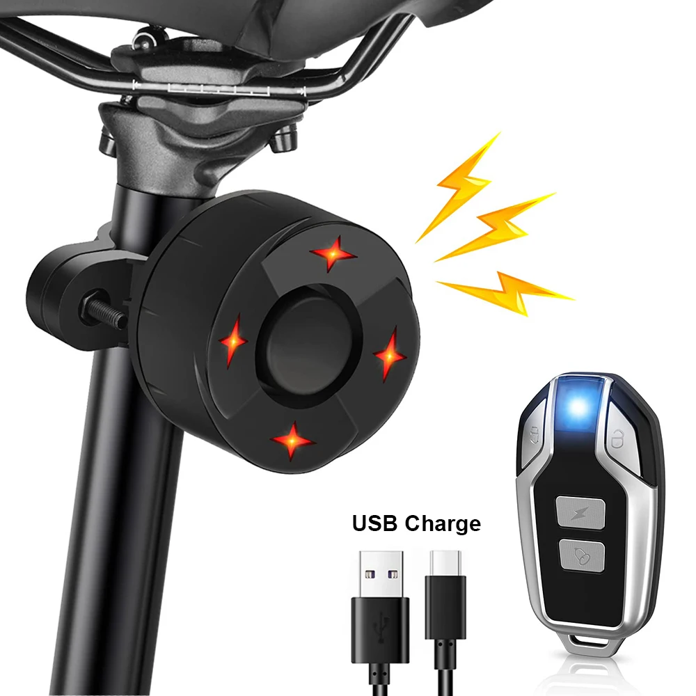 

New Bike Alarm Wireless Waterproof Bicycle Vibration Alarm USB Charging Motorcycle Scooter Security Protection Anti theft Alarm