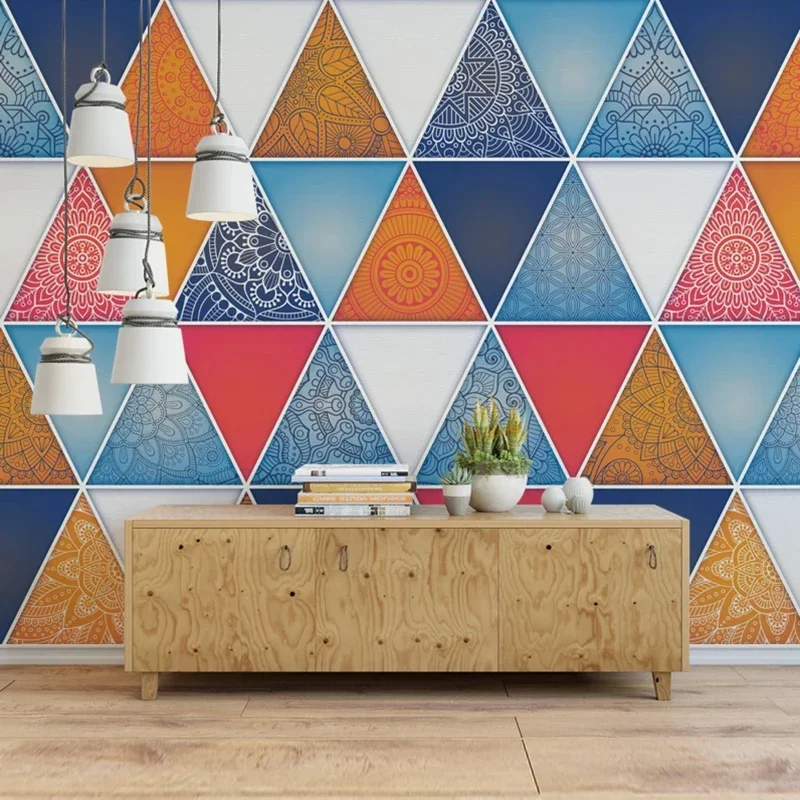 Custom Wallpaper 3D Creative Graffiti Geometric Pattern Modern Fashion Bedroom Living Room TV Background Papier Peint Mural