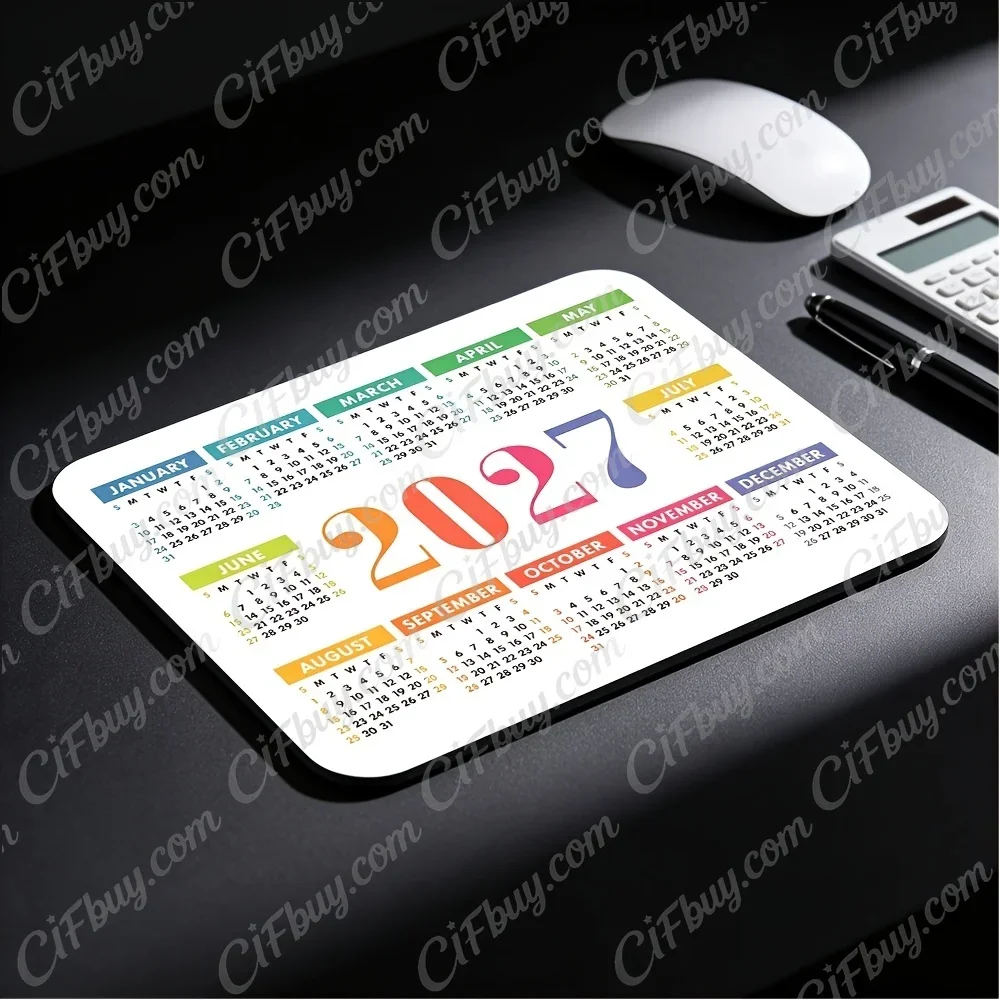 CIFbuy Mouse Pad Smooth Surface Fast Tracking Anti Slip Rubber Base Durable Desk Mat for PC Office Gamer 2027 December Calendar