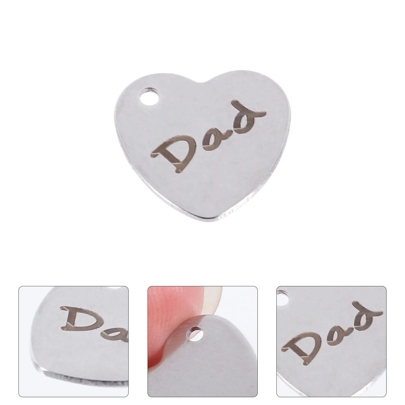 

10Pcs Heart Shape Stainless Steel Charm Pendants DIY Jewelry Making Accessories for Necklaces Bracelets Keychains Electroplated