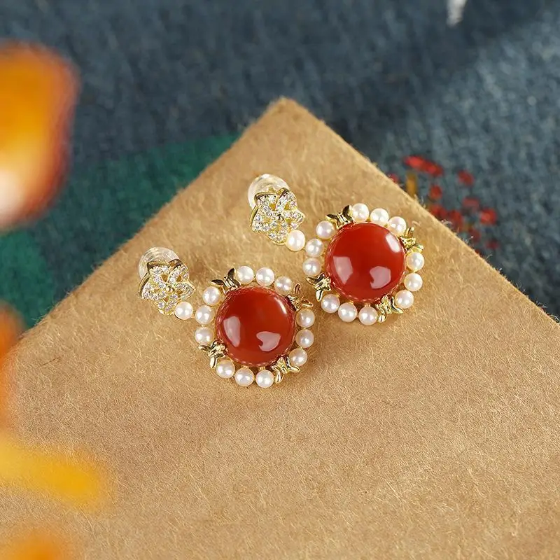 QEENKISS EG5218 Fine Jewelry Wholesale Fashion Woman Bride Mother Party Birthday Wedding Gift Vintage 24KT Gold Stud Earrings