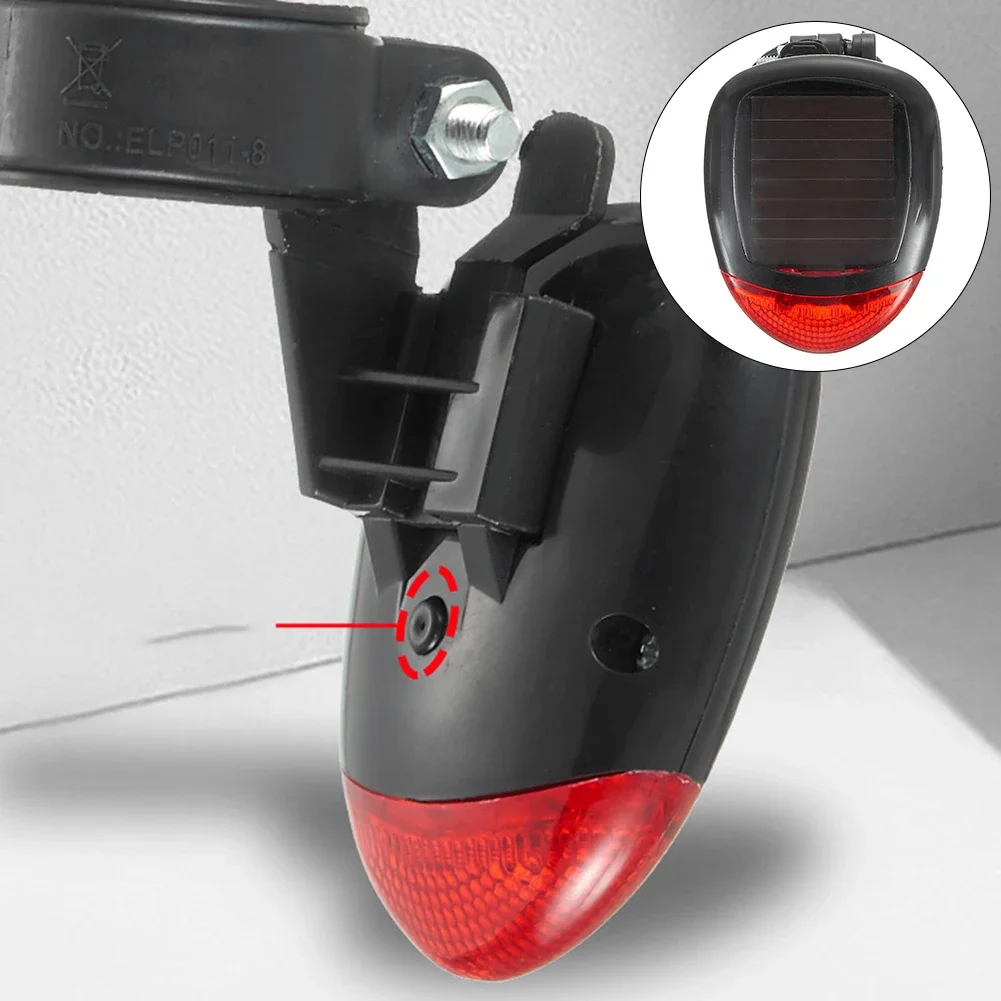 3 Mode Rechargeable Solar Cycling Bicycle Rear Safety Red Light LED Tail Lamp Cycling Safety Solar Power Energy Taillight