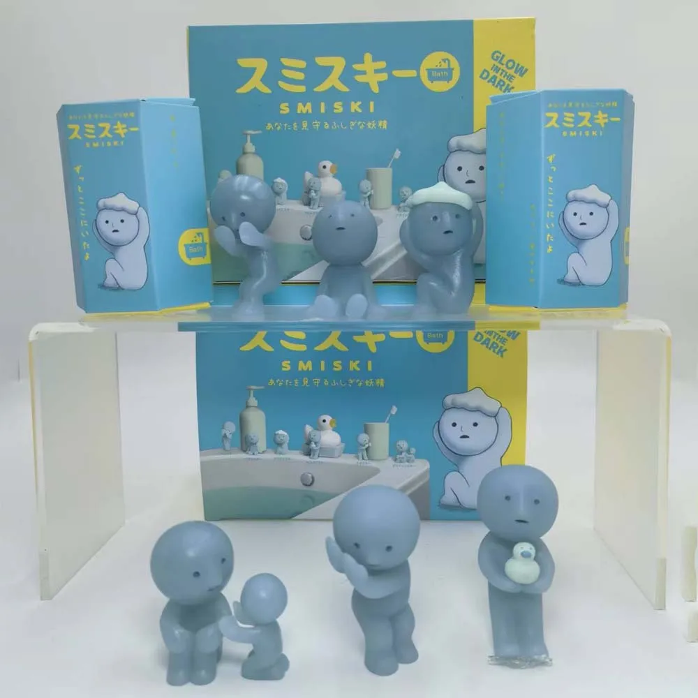 

Smiski Bath Serie Blind Box Toys Cute Glow Anime Doll Model Action Figures Cartoon Desktop Ornament Birthday Gifts
