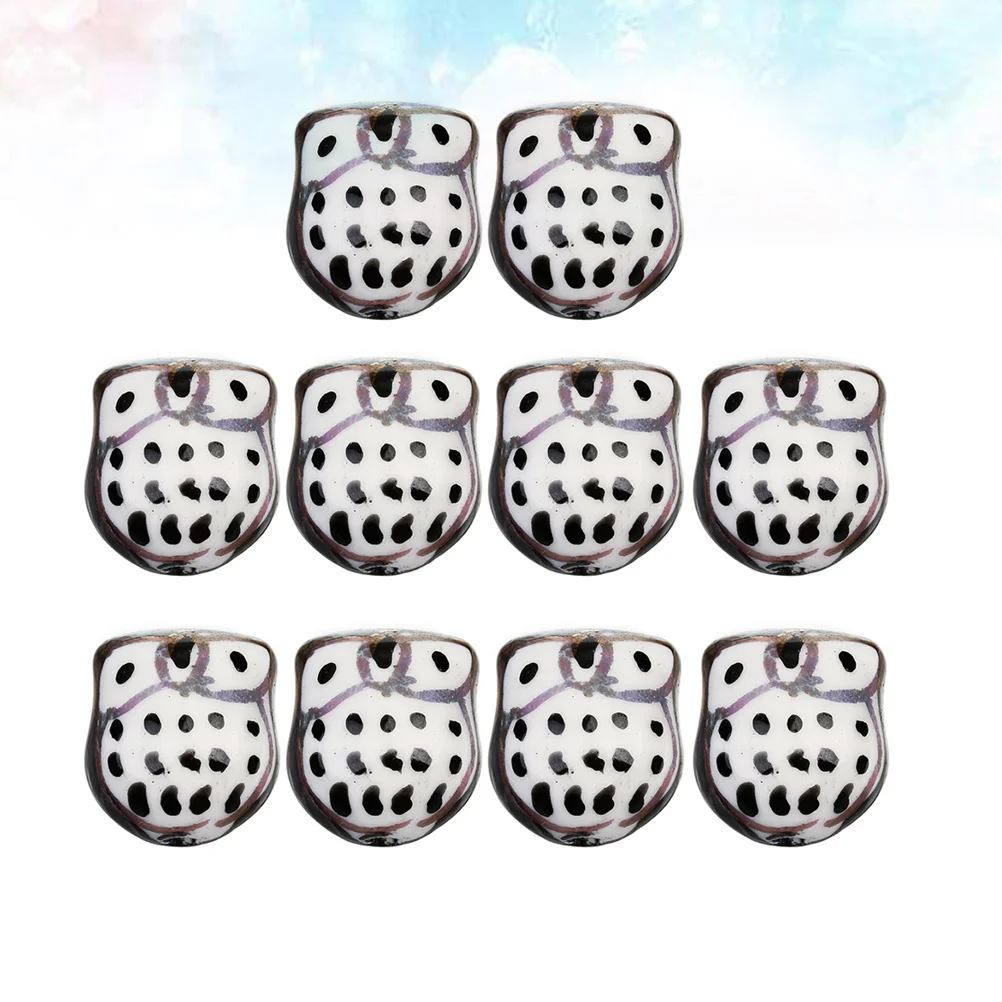 

10Pcs Owl Shaped Ceramic Beads Chic DIY Loose Beads for Jewelry Craft Decor Ornament Supplies Bead Ceramics