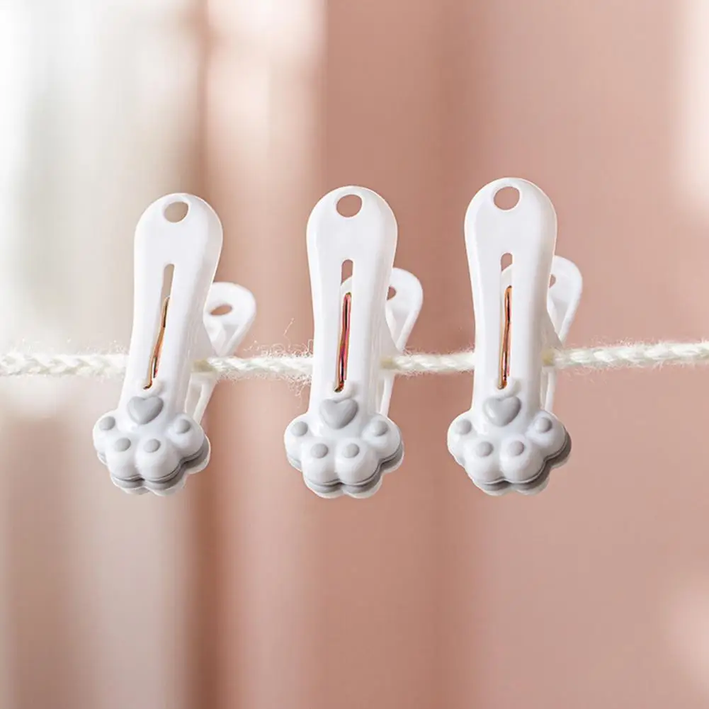 12 Pcs Useful Socks Towels Fixed Clips Clothes Pins Cat Paw Shape Clothes Clips Photos Towels Socks Clips for Closet