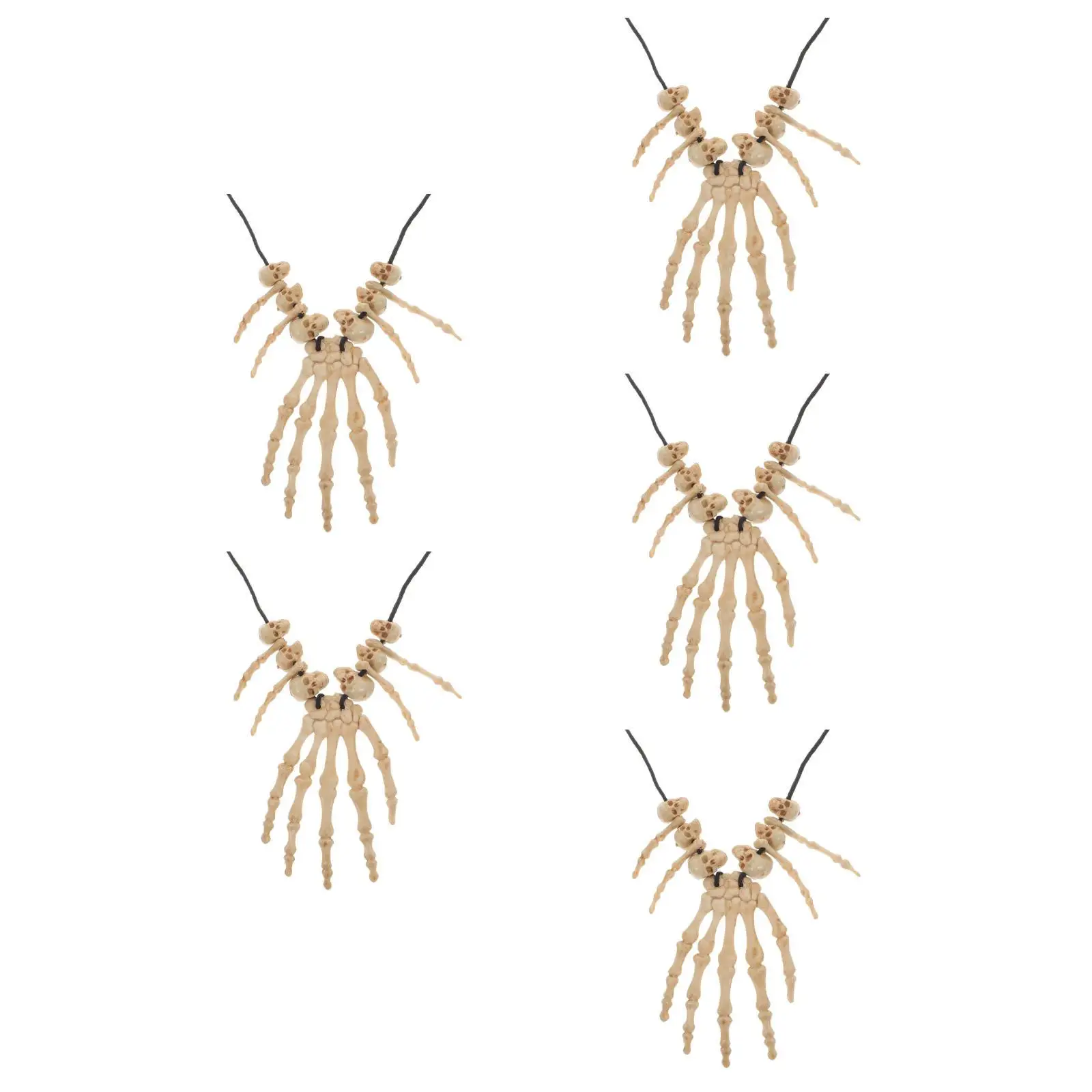 5 peças conjunto de 5 amuletosfun crânio pingente colar osso para fantasia de halloween masculino gargantilha acessórios