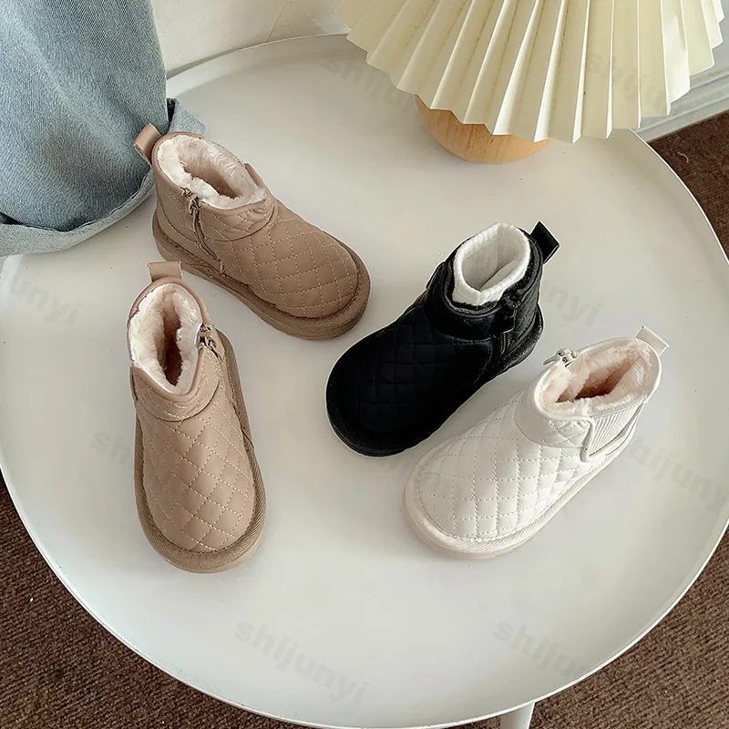 Girls Boys Snow Boots 2025 Autumn Winter Baby Children Shoes Non-slip Soft Sole Kids Warm Plush Outdoor Boots Toddler Shoes