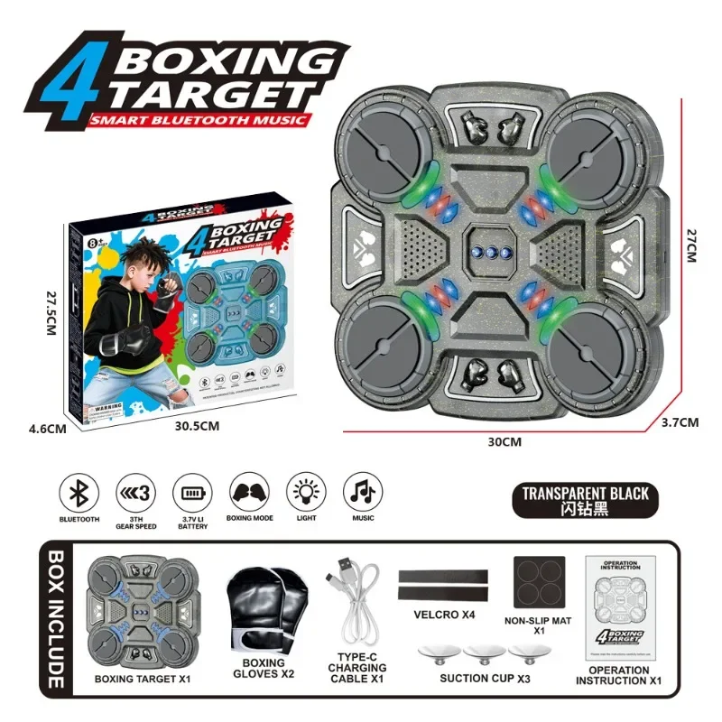 Smart Rhythm Electronic Boxing Wall Target For Kids Reaction Training Punch Pad Music Practice Stress Relief Home Sports Toy view 6