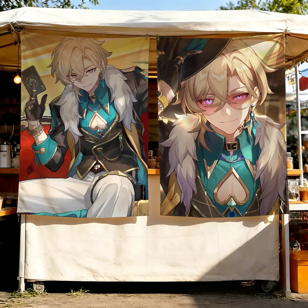 Aventurine Game Honkai Star Rail flag Tapestry Room Decoration Wall Hanging Aesthetic Bedrooms Advertising Banner