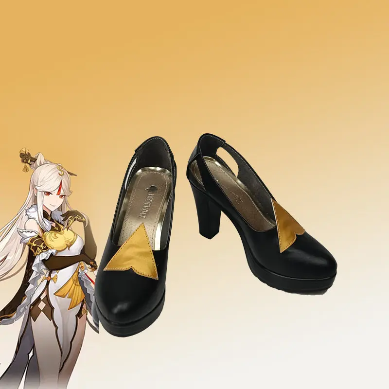 anime-genshin-impact-ningguang-‌-chaussures-de-cosplay-noires-a-talons-hauts-bottes-courtes-en-cuir-pu-pour-halloween-et-carnaval