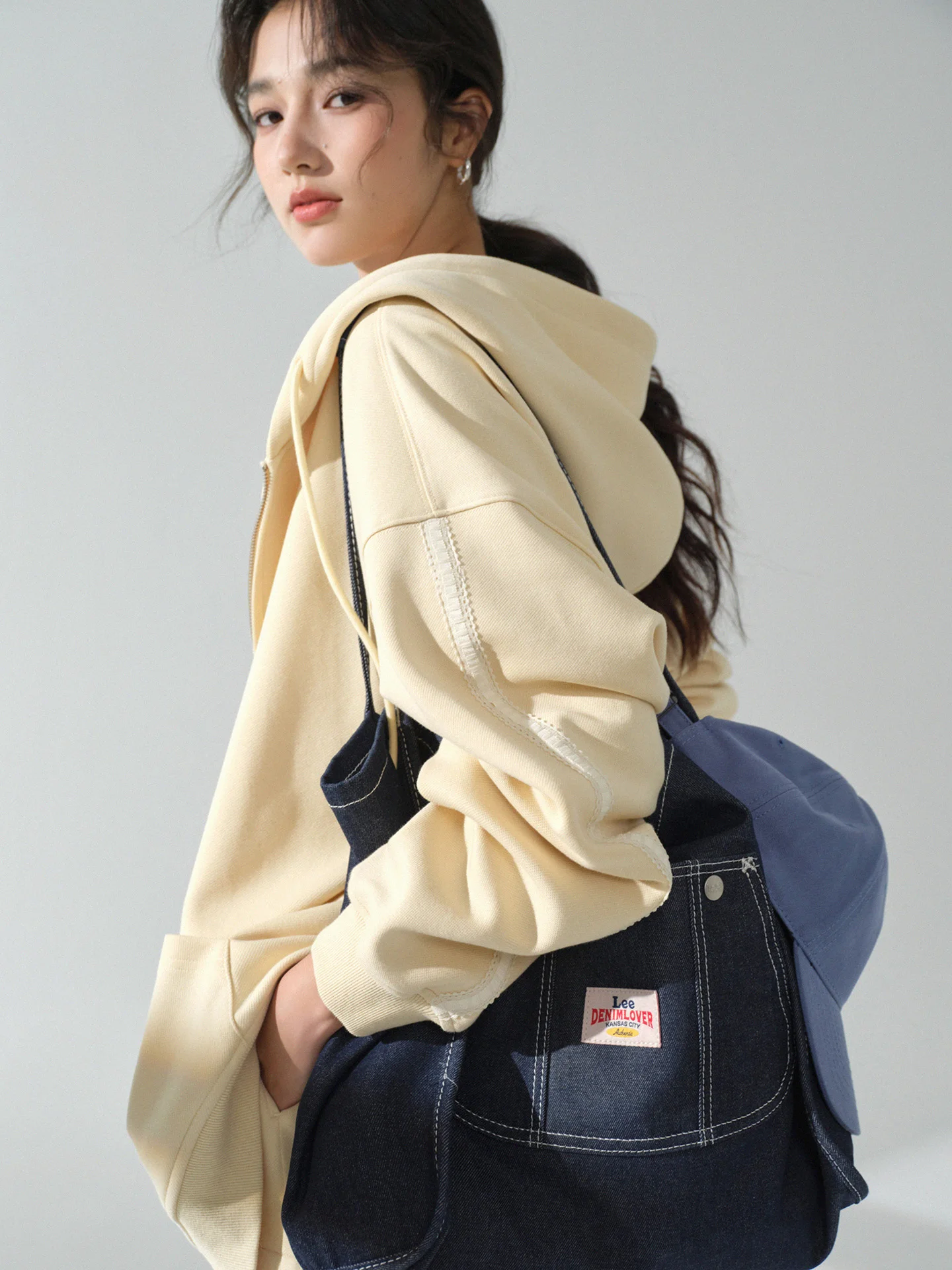 Casual Loose Zip Up Hoodie Women Autumn Oversized Sweatshirt Jacket American Drawstring Hooded Coat Relaxed Comfy Daily Outfit