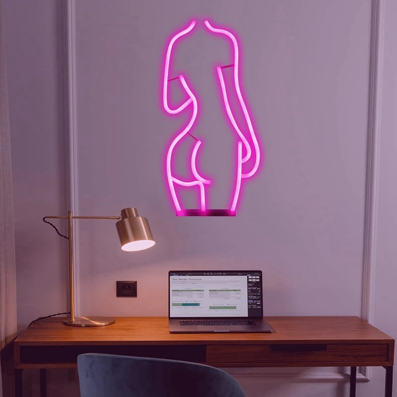 M11K-Neon Sign, Lady Back LED Neon Lights Signs For Wall Decor Battery And USB Powered Neon Sign For Bedroom Bar Man Cave