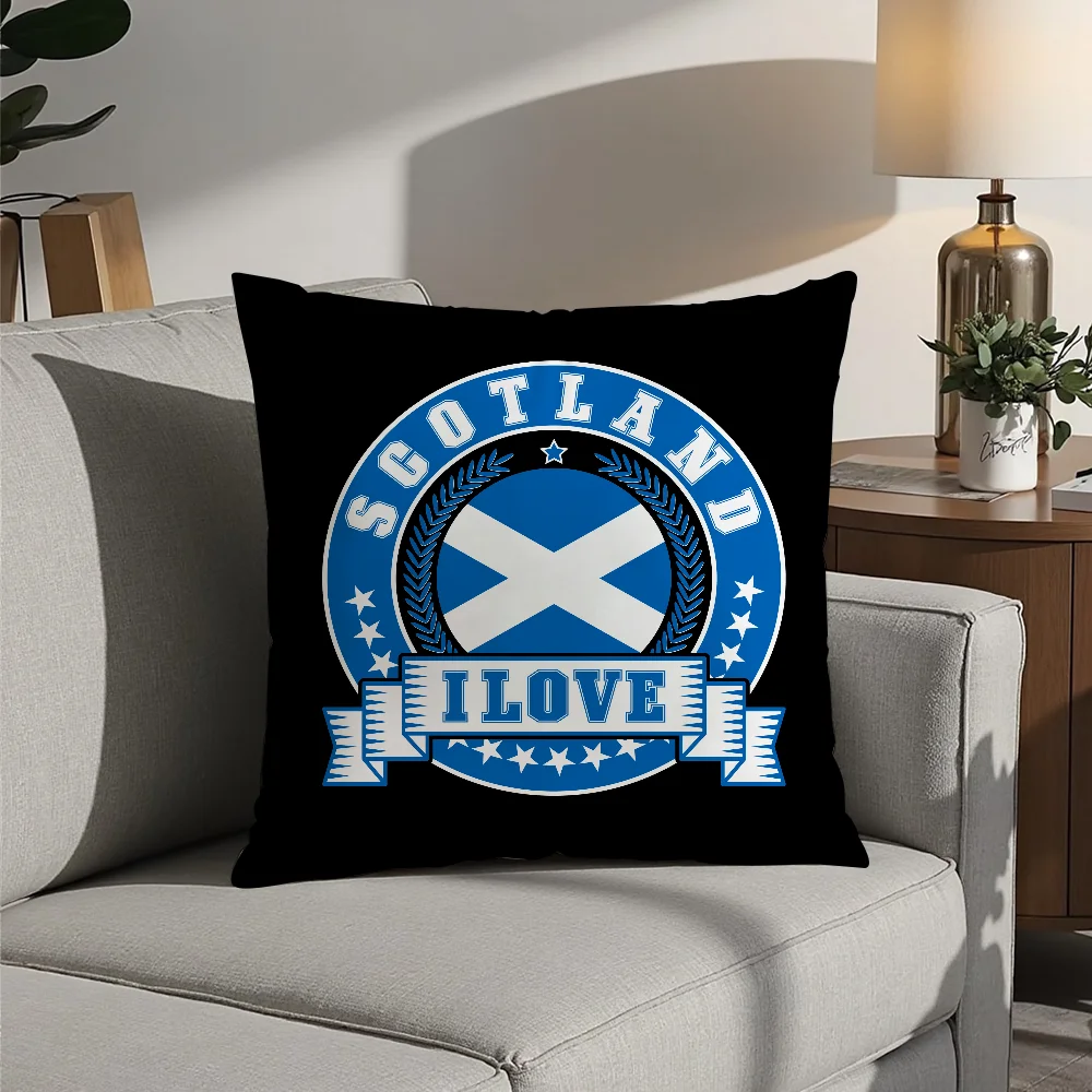 Scotland Flag Pillow Case Plush Fabric Soft  Pillowcase Double Sided Print Cushion Cover Household Gifts