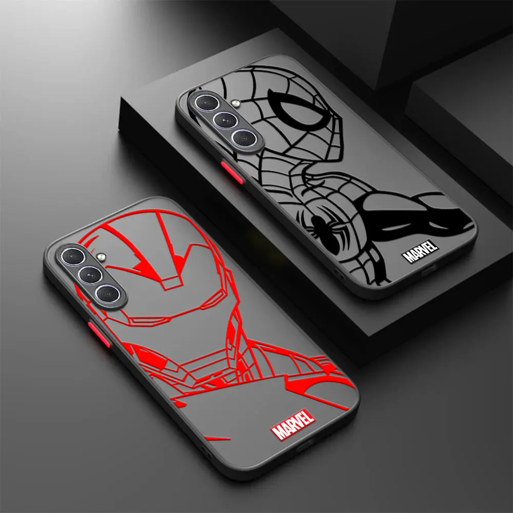 Marvel Ironman Spider-Man Case For Samsung A30 A50 A70 S A20 A7 Funda For Galaxy S24 S23 Ultra A13 A14 A33 A51 A52 A53 A72 Cover