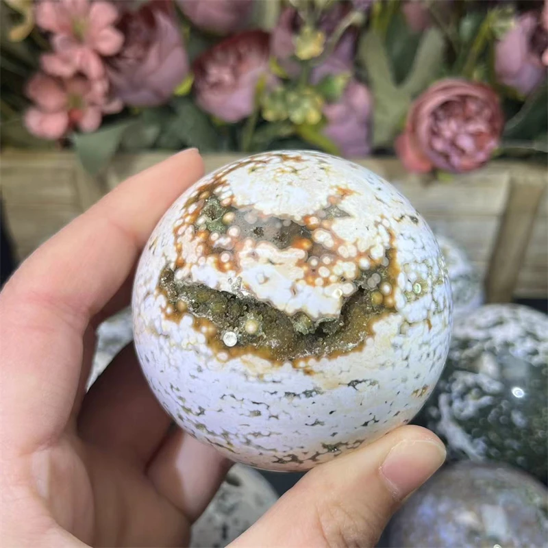 

Natural crystal healing sphere high quality ocean jasper ball crystal sphere for sale