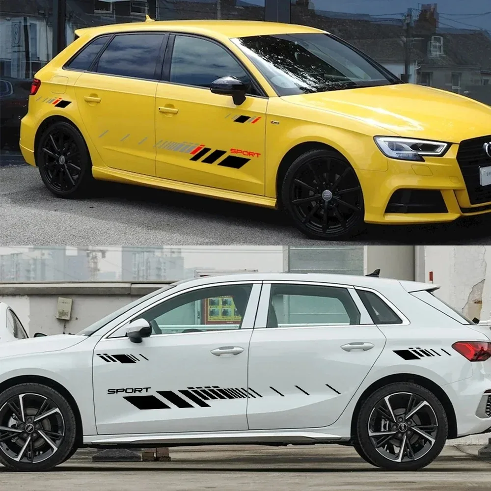 

Car Side Door Sticker Sport Styling Trim Exterior Auto Accessories For Audi A3 8P 8V 8L 8Y Sedan S3 RS3 Sportback TFSI Limousine