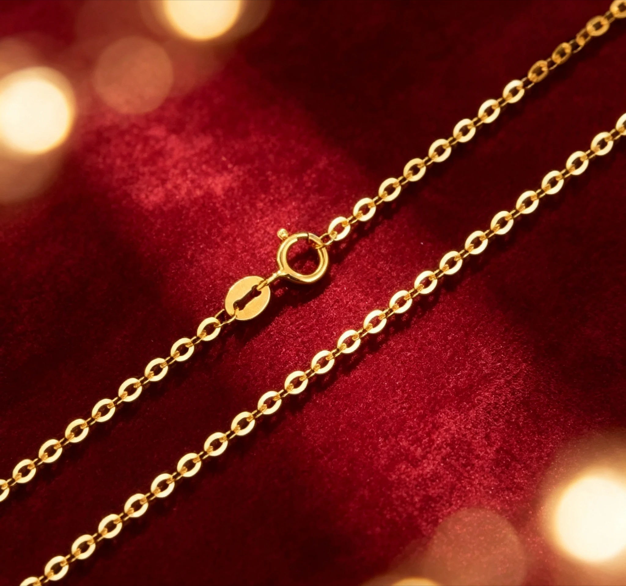 24k gold necklaces o shape chain necklaces rolling chians 999 stamp Giving a gift to friend  4