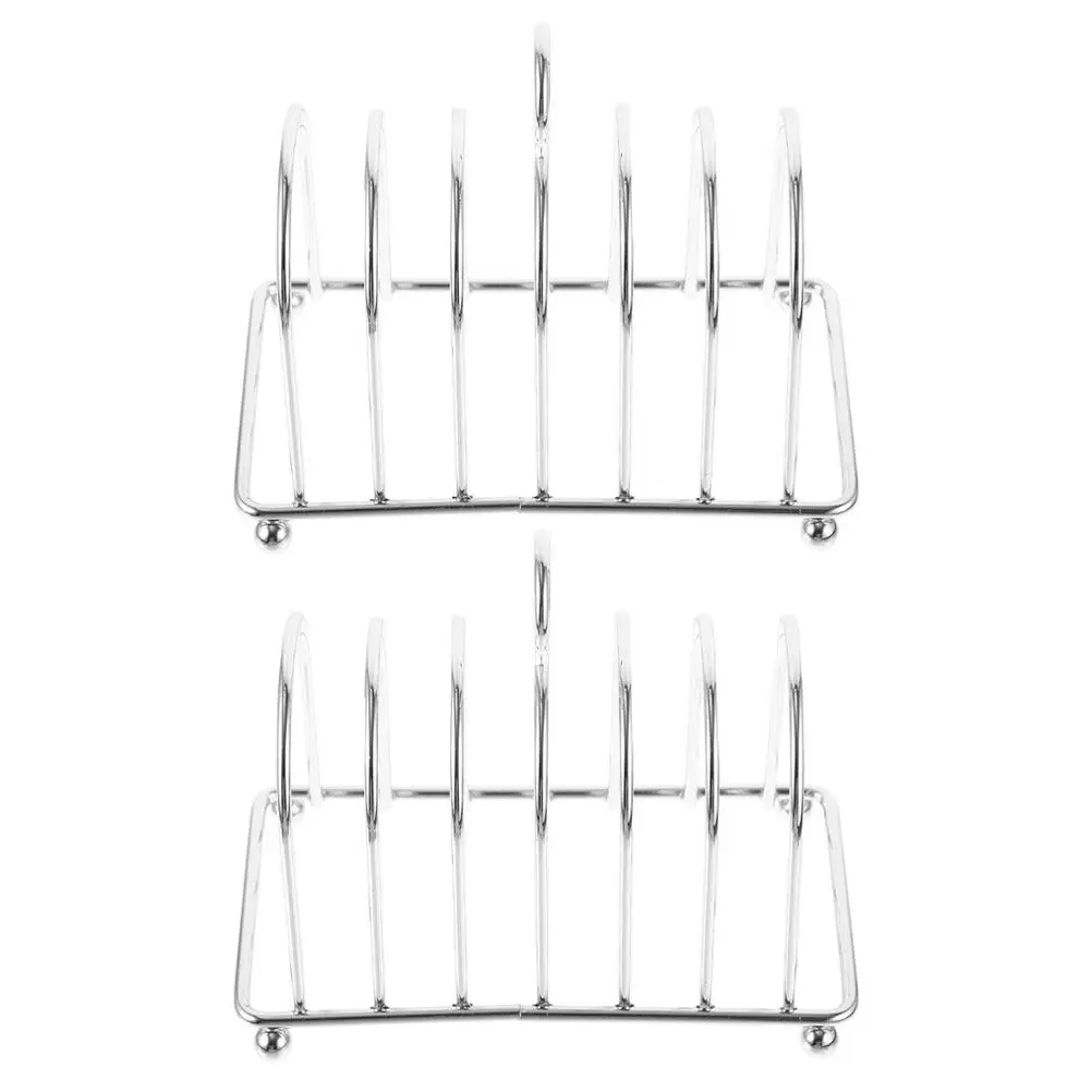 

2Pcs Stainless Steel Toast Rack Sleek Modern Design Multi-Slot Bread Cooling Rack for Daily Use Countertop Kitchen Toast Holder
