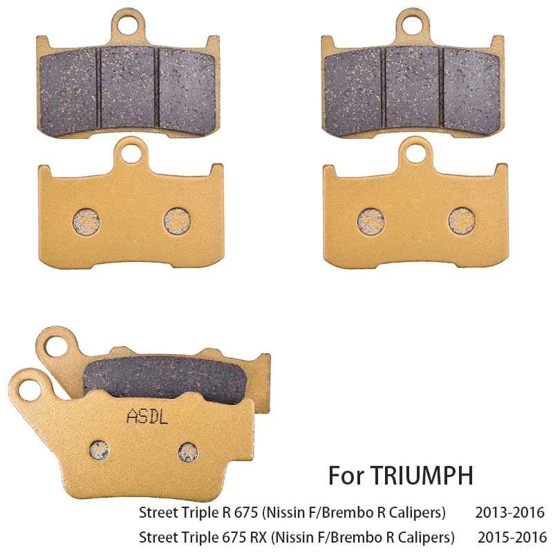 Motorcycle Ceramic Fiber Front Rear Brake Pads for TRIUMPH Street Triple R 675 Street Triple 675 RX 2013 2014 2015 2016