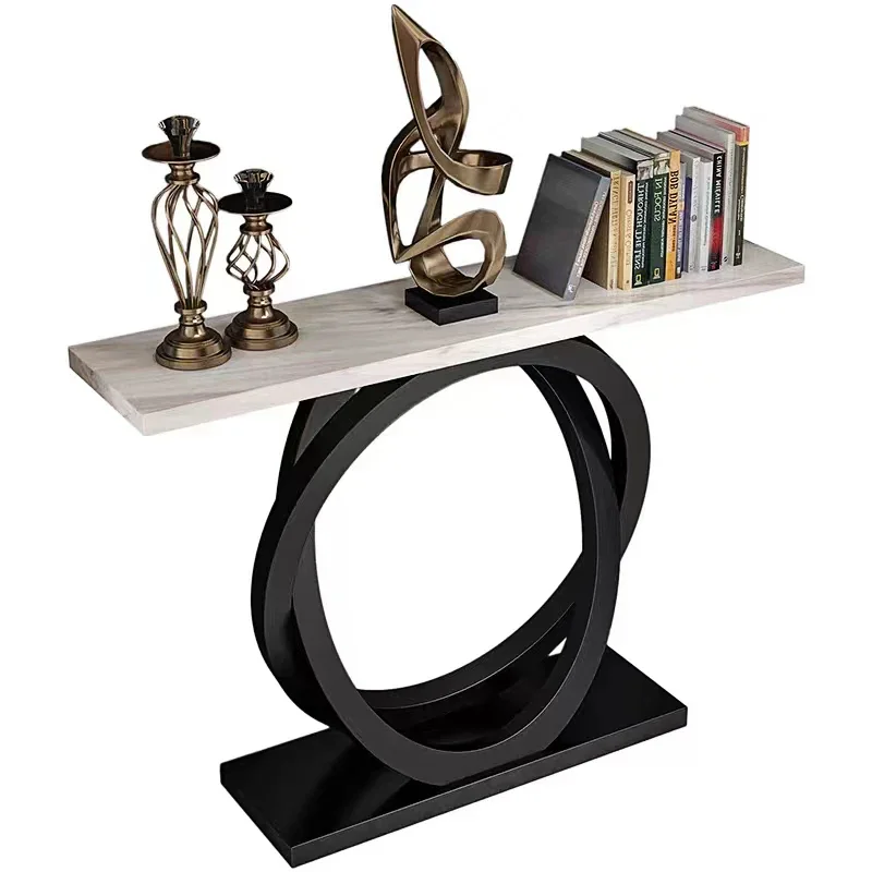 

Elegant Wholesale Villa Indoor Furniture Marble Top Stainless Steel Console Table Modern Luxury Console Table
