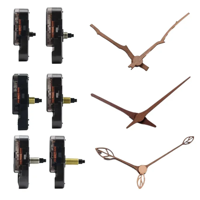 DIY Creative Wall Clock Kit | Wooden Hands | SUN Shaft | Clock Movement | Walnut Wood Needle | Quartz Replace Parts | Accessorie