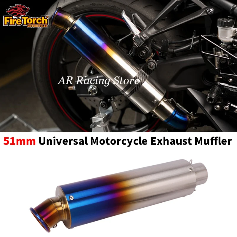 51mm Universal Motorcycle GP Exhaust Pipe Muffler Escape Moto Modified DB Killer For GSXR ZX6R ZX10R Z250 Z650 ATV Bike