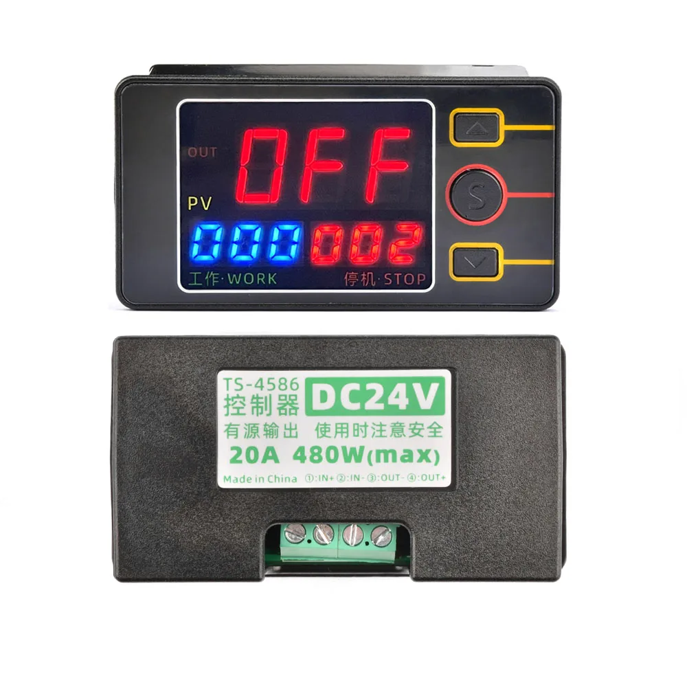 DC12V DC24V AC110-220V TS4586 Temperature Time Controller Relay Active Output NTC10K39501% Waterproof Probe for Electrical Tool