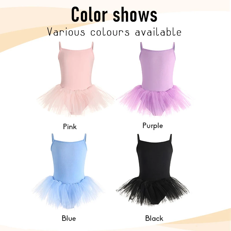 Girls Ballet Dance Skirt Party Dress Cotton Gymnastics Sleeveless Clothes for Students Kids Children Ballet TuTu Dance Skirt