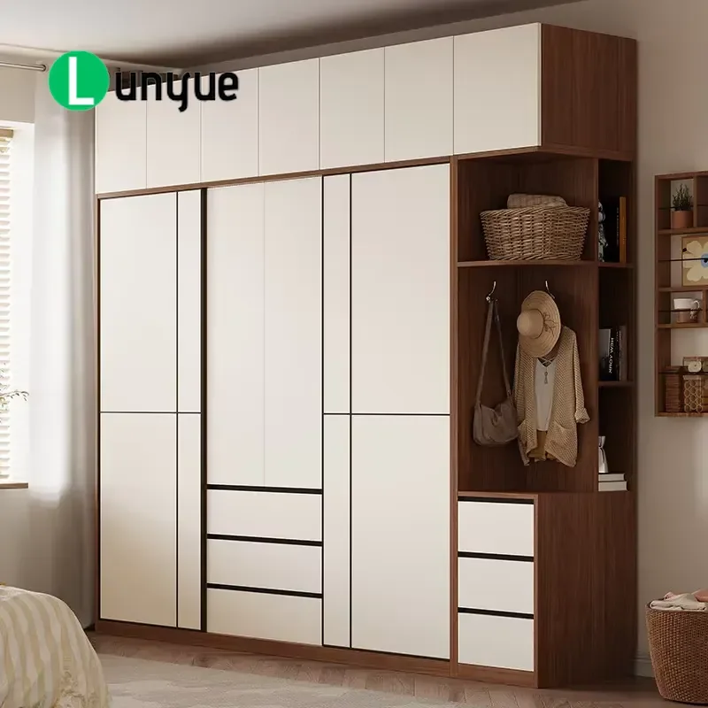Modern Simple Bamboo Wardrobe with Sliding Door ENF Grade Eco Friendly Compact Storage Cabinet for Small Apartment Bedroom