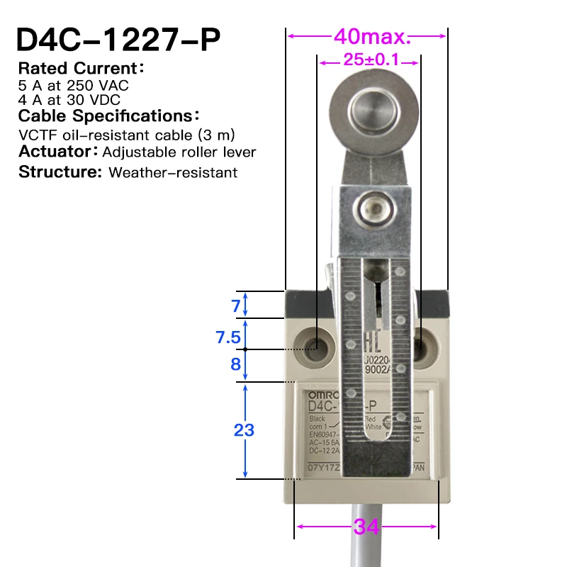 High strength waterproof travel switch D4C-1227-P 1327-P 2227-P 2327-P 3227-P 3327-P 4227-P 4327-P