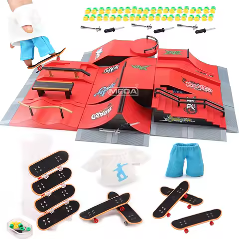 Finger Skatepark 10-in-1 Set Professional Tech Practice Deck Platform Stunt DIY Finger Skateboard Assemble Ramp Park Kits Toys